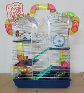 HAMSTER CAGE WITH TUBE FOR PLAYING IN SIDE (chrom plated wire)