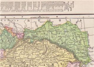 1900 Austria Hungary Original Color Atlas Map** Indexed112 years