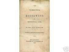  Old Antique Cookbook 1846 Virginia Housewife CD