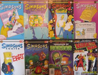 SIMPSONS COMICS LOT OF 8 ISSUES SIMPSONS TREEHOUSE OF HORROR