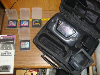 Sega Game Gear Model 2110 with AC Adapter Games Case