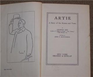 artie a story of the streets and town by george ade 1896 hc