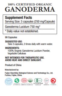  Gold 100% Certified Organic GANODERMA LUCIDUM CAPSULES Nutraceutical