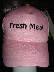 xoxo sexy fresh meat pink ball cap back eat me joke funny