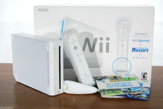   Sports White Console Hardware Bundle 2 Games Sports Resort Complete
