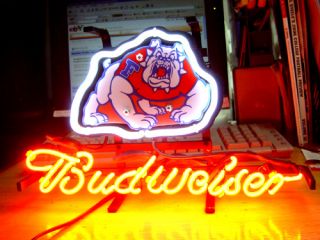Fresno State Bulldogs Budweiser Beer Neon Light Sign IF045