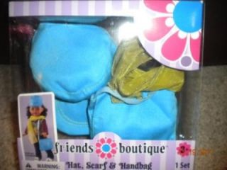 Friends Boutique Hat Handbag Scarf Set for 18 Dolls American Girl Etc