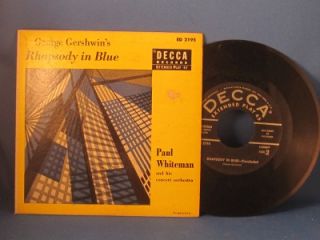 George Gershwins Rhapsody in Blue Old 45 Vinyl Record