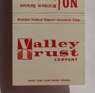 1960s? Matchbook Valley Trust Company Campbelltown Palmyra PA Lebanon