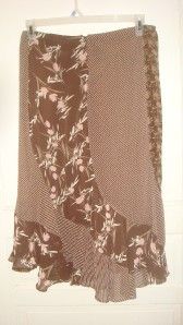 womens george brown flower long skirt size 12