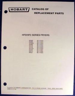 hobart fryers series hfd hfc parts catalog