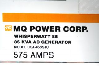 MQ Power Whisperwatt Trailer Mounted Diesel Generator