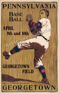 Pennsylvania vs Georgetown Classic Baseball Print 24x38