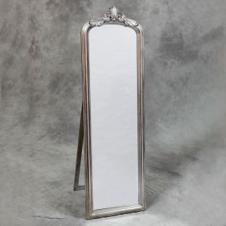  French Free Standing Full Length Dressing Cheval Mirror Silver