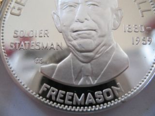 oz George C Marshall Freemason Brotherhood Masonic Coin Silver 925