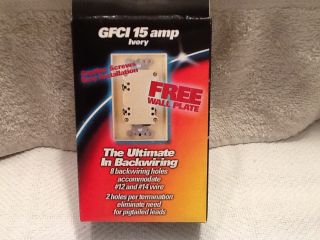 GFI GFCI Outlet 15 Amp 125 V Ivory Color