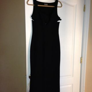 Gianni Versace Couture Italian Black Evening Dress Gown Size 8