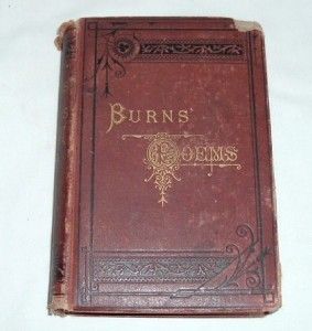 Antique Book Burns Poems Dated 1819 Includes Life of Robert Burns Date