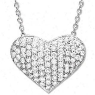  SI1 G 0 65 Ctw Round Diamond Jewelry White Gold Heart Pendant Necklace