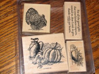  Up GIFTS OF THE EARTH Stamp Retired Wood RARE Autumn Thanksgiving Fall