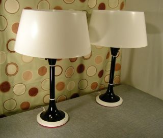 Vintage Gerald Thurston Lightolier Table Lamps Pair Mid Century Modern