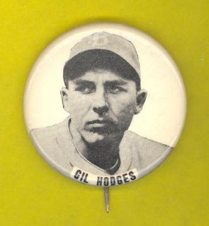 Brooklyn Dodgers 1940s Pinback Button Gil Hodges