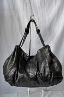 Gerard DAREL Black Luxe 48 HR Hour Heures Snakeskin Bag Handbag Tote