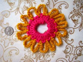 Handmade Crocheted Knit Scrunchie Daisy Flower Yarn Bridal Shower