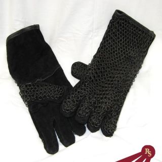 Chainmail Gauntlets Medieval Knight Leather Gloves