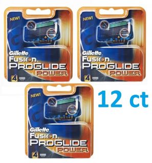 12 Gillette Fusion Proglide Power Shaving Razor Blade 3X4PCS Free SHIP