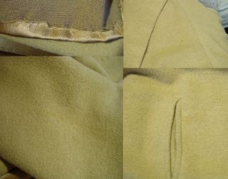 Vintage 40s 50s Tan Camel Wool Theater Dinner Dress Clutch Coat Jacket