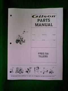 Gilson Rear Tine Roto Tiller Model RT5S Parts Manual
