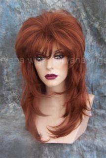Wigs Long Layers Big Volume Bangs Drag Gorgeous Copper Red Wig US
