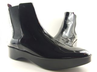  Robert Clergerie NEW Womens Black Patent Leather Ankle Boots