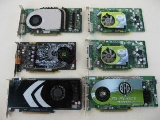 Lot of 6 nVidia GeForce 9800GT 7800 6800 Video Graphic Cards PARTS