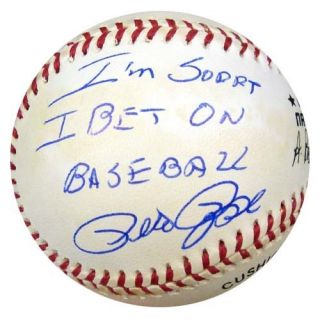 Pete Rose Autographed Signed NL Giamatti Baseball Sorry I Bet PSA DNA
