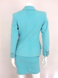Gianni Versace Couture at Socialite Auctions Vintage Sz38 Aqua Skirt