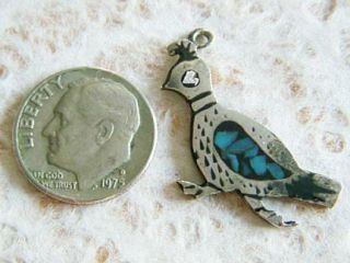 about the charm made of silver this gambell s quail charm appears to