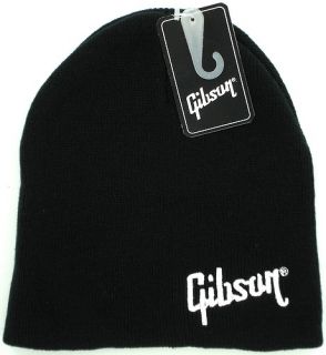 Gibson Guitar Beanie Ski Hat Black White Logo