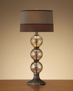 Mercury Glass Horchow Triple Sphere Ball Table Lamp