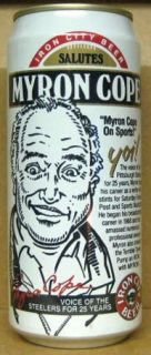 IRON CITY BEER 16oz Can MYRON COPE, Pittsburgh Steelers football