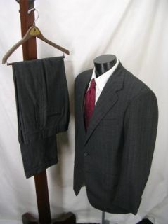  Polo Ralph Lauren Pinstripe Suit 40R Gray Banker Wool Gangster
