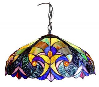   Handcrafted Stained Glass Victorian Hanging Pendant Lamp 18 Shade