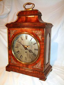 George III Verge Fusee Bracket Clock Bell Top Mahogany Case