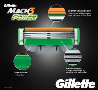 Pack of 8 Gillette M3 Mach3 Power Blades New SEALED 100 Authentic