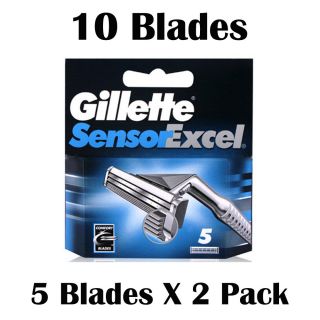 10 Blades Gillette Sensor Excel Razor Blades Cartridges Refill Factory
