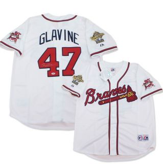 Tom Glavine signed Atlanta Braves 1995 World Series Home Jersey PSA