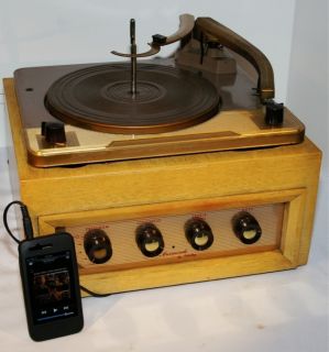 Vtg 1950s Murasonde by Whitley Record Player w 5 Tube Amplifier iPod