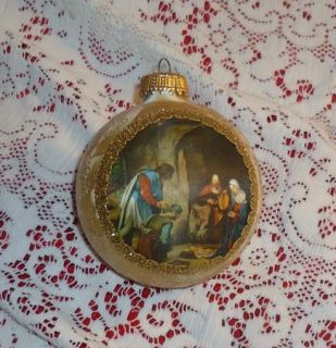 Krebs Masters on Silk Christmas Ornament Adoration of Shepherds