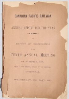 Antique 1890 CPR Annual Report Canadian Pacific Railway Van Horne